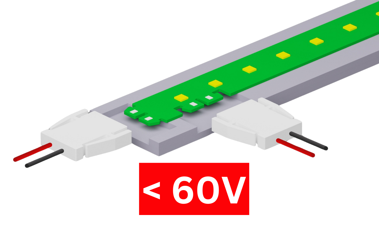 Linear socketable LED modules for SELV applications