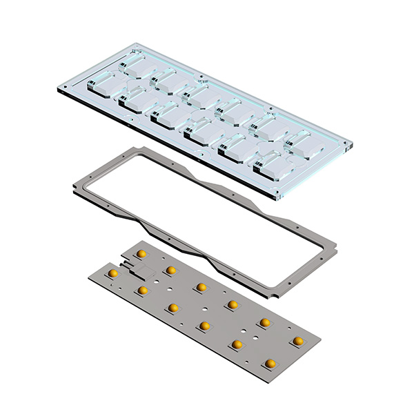 Rectangular modules and lens plates with IP protection